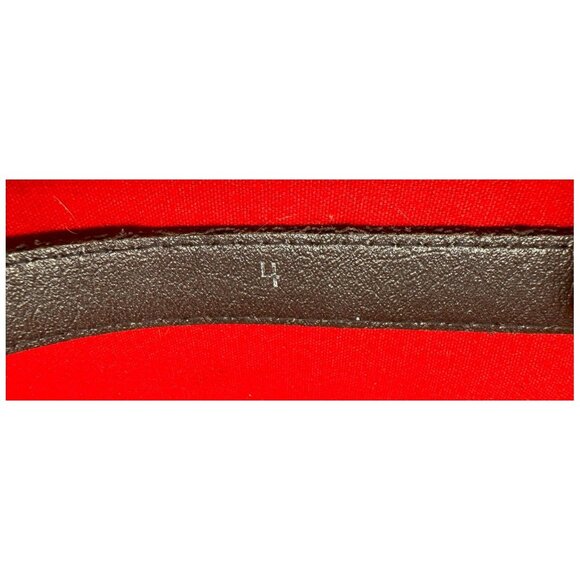 Dark Brown Leather Belt Women's Size 32 w/ Brass Color Buckle #4 ~32" x 3/4" - Picture 4 of 6